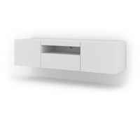 el soporte de tv aura un estilo moderno mide 42x1560x37 cm e incluye 4 estantes y 3 puertas