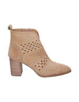 Botines De Piel Con Tacón Para Mujer Alpe 5385 Color Arena 39