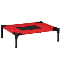 pawhut cama elevada portatil para mascotas perros gatos interior exterior malla transpirable tela oxford 64x46x18 cm rojo   aosom espana