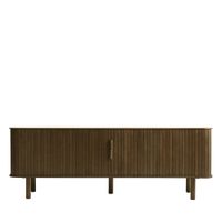 mueble tv puertas correderas de madera estriada l160cm - madera oscura