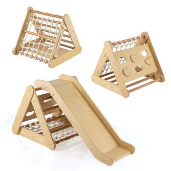 Juguete De Escalada Para Niños Pequeños Estructura De Escalada Triangular 4 En 1 Con Rampa Natural