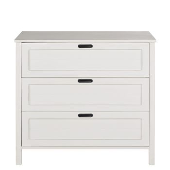 Cómoda de 3 cajones de MDF blanco de 100 cm