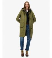 superdry para mujer w5011989a abrigo hooded longline shell verde xxs casual poliester reciclado