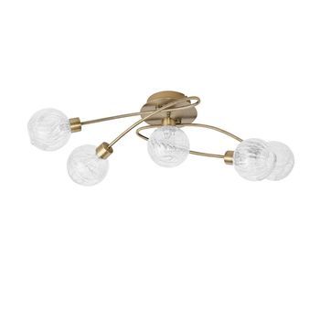Plafón De Techo 5 Luces Con Acabado En Cuero Elegante