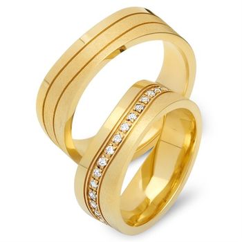 Alianzas 14 quilates oro amarillo 34 diamantes
