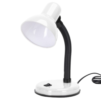 Aigostar Lámpara de Escritorio Retro, Flexo Escritorio sin Bombilla, Lámpara de mesa Compatible con Led Bombillas Modelo E27, Máx 240V, Lampara Lectura para Leer, Trabajar, Estudiar，Blanco