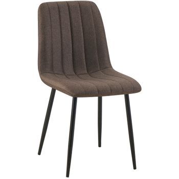 Silla De Comedor Dijon Tela Marrón 53x45x88 Cm Clp