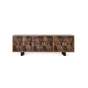Aparador Con 6 Puertas De Madera De Acacia Natural Marrón