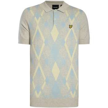 Lyle & Scott Polo Polo de punto de algodón con estampado de rombos para hombre