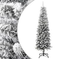 arbol de navidad artificial estrecho con nieve pvc y pe 180 cm vidaxl