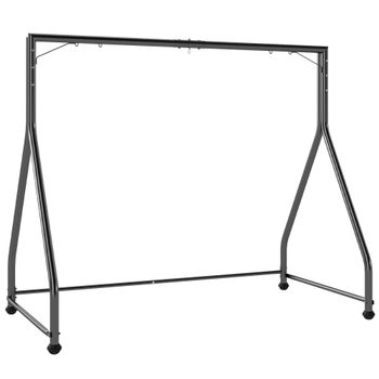 Outsunny Soporte Columpio de Acero Estructura de Columpio Carga 360 kg 210x117x175 cm de 2 y 3 Asientos Negro   Aosom España