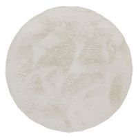 alfombra de piel fluffy crema 160 cm redondo