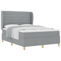 cama tipo box spring con colchon gris claro 200 x 160 cm tela vidaxl