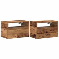 mesitas de noche de pared 2 unidades madera vieja 45x26x285 cm vidaxl