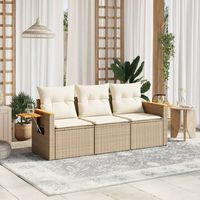 conjunto de sofas de jardin con cojines beige 3 uds  mueble jardin mesa y sillas ratan pe cfw972969