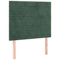 cabecero cama mueble de dormitorio con luces led terciopelo 100 x 5 x 118128 cm verde oscuro m020002797