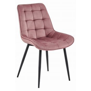 Silla De Comedor Terciopelo Valora Bera Asiento Acolchado De Terciopelo Rosa Oscuro
