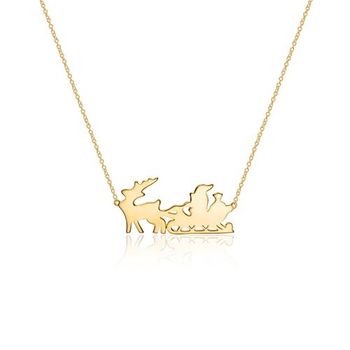 Cadena de papá noel para mujer de plata 925 chapada en oro