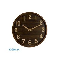 reloj de pared borgona madera oscura 60x60x5 cm movimiento continuo