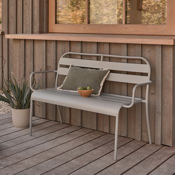 Banco De Aluminio Gris 118 Cm