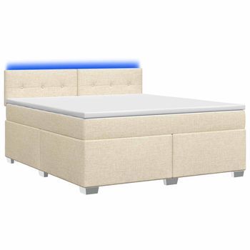 Cama Tapizada 200x160x88 Cm Tejido - Crema
