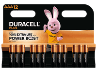 pilas - duracell plus powerboost tamano aaa 12 pilas