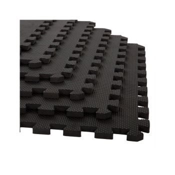 Esterilla Puzzle para Suelos de Gimnasio y Fitness | Negro | Protección de Goma Espuma, tatami puzzle Expandible 4 uds 60x60cm
