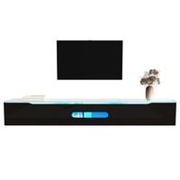 mueble de tv - mueble para salon - mdf y aglomerado - negro y blanco 180x35x30cm