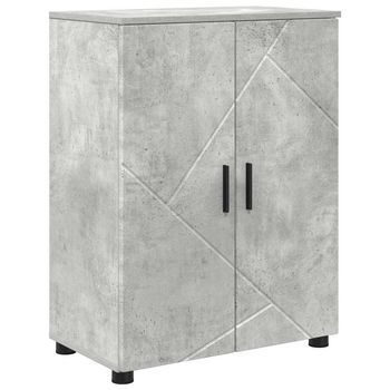 Gabinete De Baño | Armario De Baño Con Puerta Gris Concreto 60 X 35 X 80 Cm