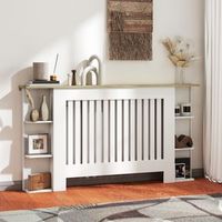 cubre radiadores de mdf melamina homcom 152x19x83 cm blanco