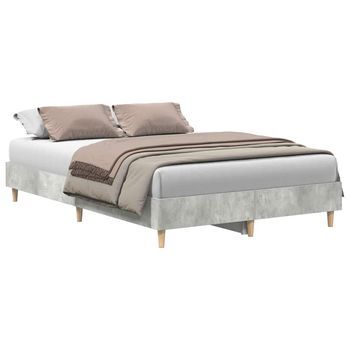 Cama Matrimonial | Cama Para Adultos | Estructura De Cama Sin Colchón Gris Hormigón 120x200cm