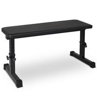 banco de musculacion plano - fitness en casa - hierro - negro 109x427x526cm