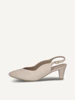 caprice sling pumps beige made of leather with funnel heel size 37