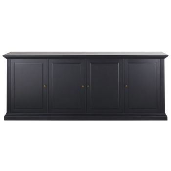 Aparador de pino y MDF negro de 210 cm