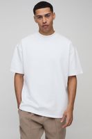 camiseta oversize gruesa con cuello extendido blanco