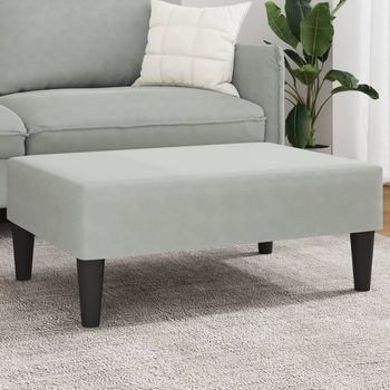 Reposapiés，taburete De Terciopelo Gris Claro 77x55x31 Cm Cfw8232