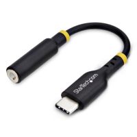 adaptador de audio startech usbcaudio2 usb-c a jack 35 mm dac 32 bits negro