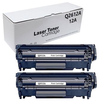 Pack 2 cartuchos de Toner compatible con HP Q2612A 12a para HP LaserJet 1010 1012 1015 1018 1020 1022 1022N 1022NW 1028 108se 3015 3020 3030 3050 3052 3055 M1005mfp M1319 mfp
