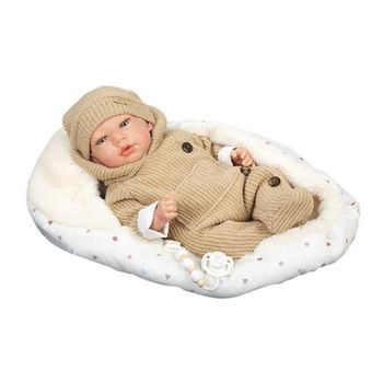 Muñeca Reborn Arias 40 Cm Olona Beige C/saco Dormir