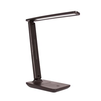 Flexo serie mobil 5w led 3000-4000-6500k, con base de carga para movil en marron.