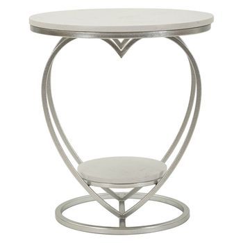 Mesa De Centro De Metal Plateado Cm Ø 40x45,5