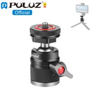 puluz soporte para tripode con cabeza de bola de aleacion de aluminio con base de zapata fria con cabeza de bola para tripodes de montaje con tornillo de 14 de pulgada