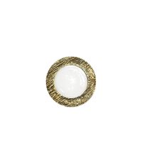 plato de postre blanco y dorado 22cm - lote de 6