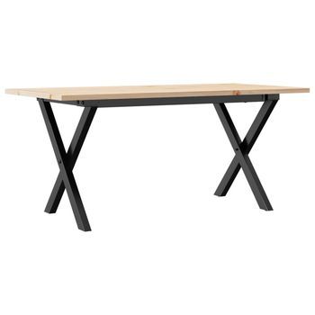 Mesa De Centro Marco X Madera Maciza Pino Y Acero 100x50x45 Cm Vidaxl