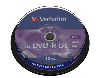 TAMBOR 10 DVD+R DL 8.5GB VERBATIM 8X MATT SILVER