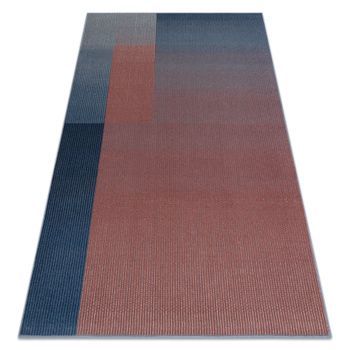 Alfombra De Lana Nain Geométrico 7710/51944 Rojo / Azul 80x150 Cm