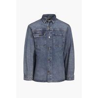 jack  jones camisa manga larga 12252698 scott overshirt-blue denim para hombre