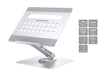 DOCKING USB-C CON SOPORTE CONCEPTRONIC 1xHDMI 4K 2xUSB-A 3.0 1xUSB-C 1xUSB-C PD 100W 1xSD/SDMICRO