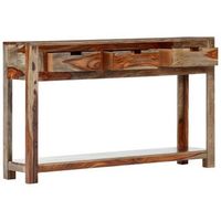 mesa consola  mesa de entrada  mesa auxiliar con 3 cajones madera maciza sheesham 120x30x75cm