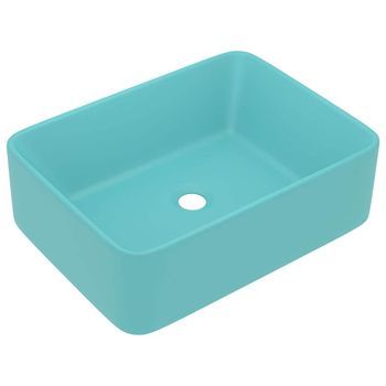 Lavabo De Lujo Cerámica Verde Claro Mate 41x30x12 Cm Vidaxl